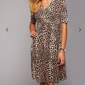 NWT A Pea in the Pod Leopard Print Maternity Dress